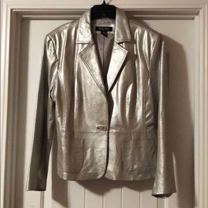 New York & CO. Silver Leather Blazer